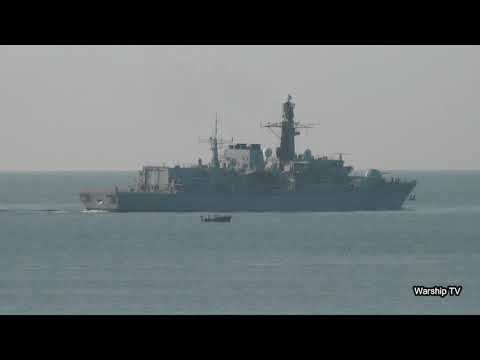 HMS LANCASTER F229 IN PLYMOUTH SOUND HEADING OUT TO SEA - 21st September 2020