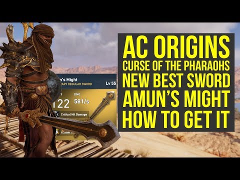 Assassin's Creed Origins Best Weapons NEW SWORD Amun's Might (AC Origins Curse of the Pharaohs) Video