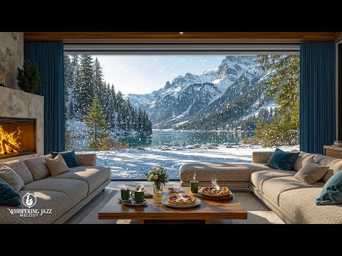 Positive Moods With Soft Jazz Music | Elegant Jazz In Warm Living Room By The Lake For Start A Day
