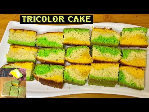 Tricolor Sponge Cake,मुँह में घुल जाये मखमली केक ,only 3 ingredients,Easy Sponge Cake Recipe