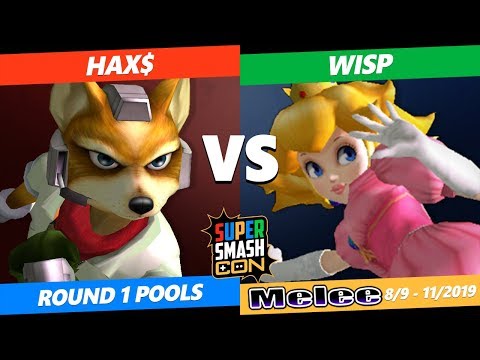 SSC 2019 SSBM - EMG Hax$ (Fox) VS PM Wisp (Peach) Smash Melee Round 1 Pools