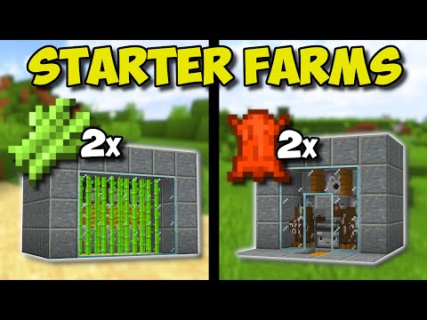 Top 5 Minecraft STARTER FARMS That You NEED To Build!!!
