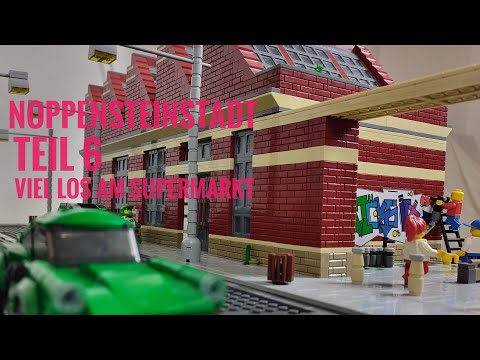 Noppensteinstadt - Teil 6 viel los am Supermarkt // BlueBrixx Lego