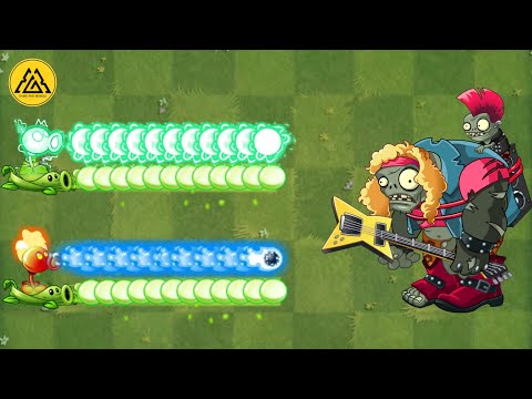PvZ 2 All Green Plants & Other Plants Use 10 Projectiles Vs Hair Metal Gargantuar Level 5