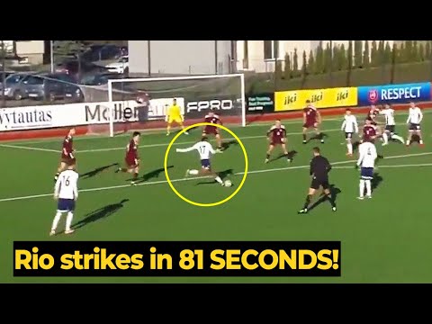 Rio Ngumoha scored after just 81 seconds against Latvia U19 last night