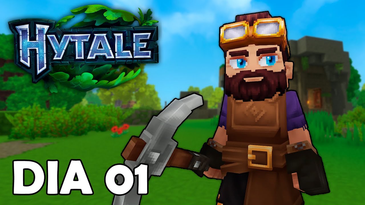HYTALE - Dia 01 - Pegando Cobre e Ferro e criando Ferramentas [Nofaxu]