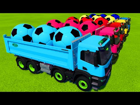 LOAD AND TRANSPORT SOCCER BALLS WITH FENDT TRACTORS - Farming Simulator 22