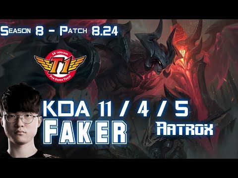 SKT T1 Faker AATROX vs IRELIA Mid - Patch 8.24 KR Ranked