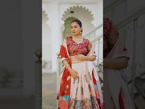 Enchanting Cream Dola Silk Lehenga Choli with Kalamkari Print