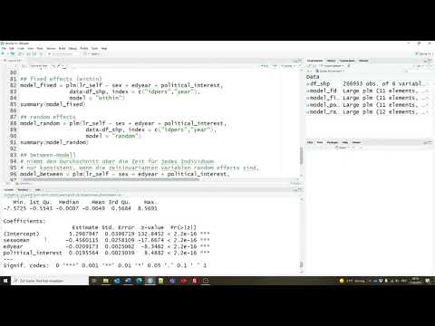 Panelmodelle in R schätzen