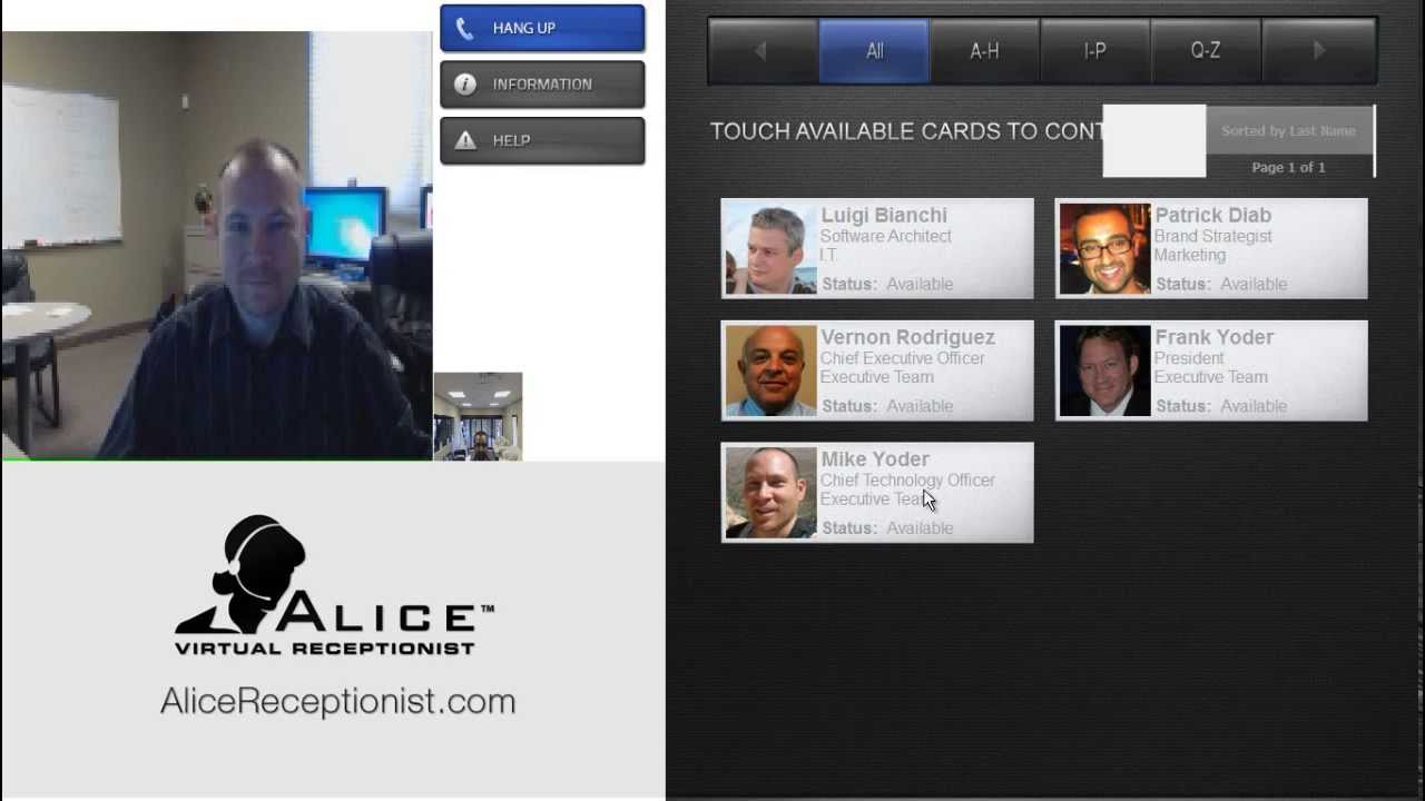 ALICE Receptionist Directory Software Overview
