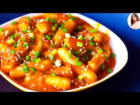 Unique Party Snack Recipe,Indian version of Korean Spicy Rice Cake, Rice Cake Recipe, Easy Rice