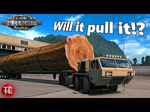 American Truck Simulator Mods: Can The Oshkosh 8x8 Pull a HUGE TREE?