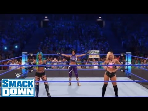 WWE 2K22 SMACKDOWN SASHA BANKS & BAYLEY & TONI STORM VS CARMELLA & SHAYNA BASZLER & DOUDROP