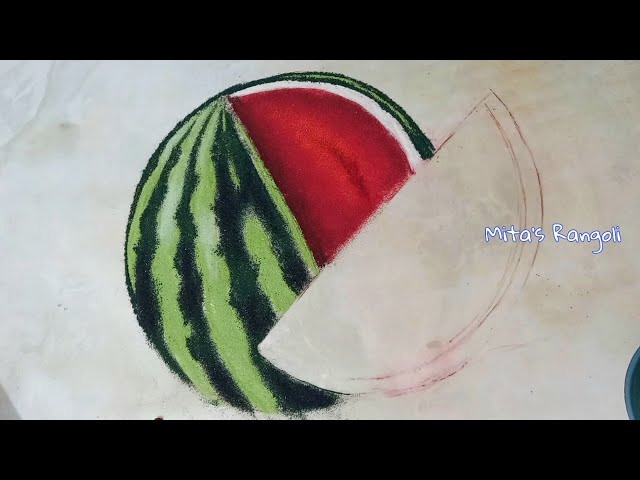 3d rangoli design water melon by jeet rangoli - video 2