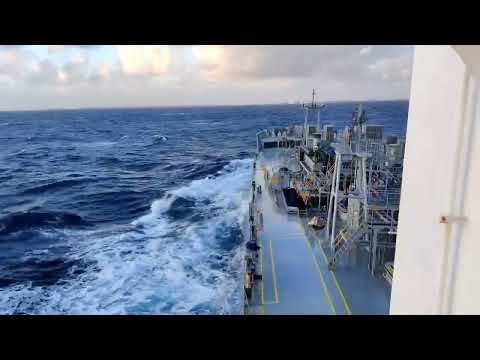 SHIP SAILING TIME LAPSE (transformation from sunny day to rough sea) watch till the end