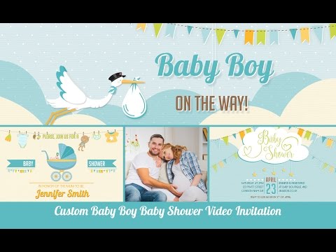 Baby Shower Invitation Baby Boy   Personalized Baby Shower Invitation with Photos