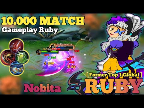 Perfect Gameplay Offlane Ruby 10.000 Match - Former Top 1 Global Ruby By Nobita - Mobile Legends