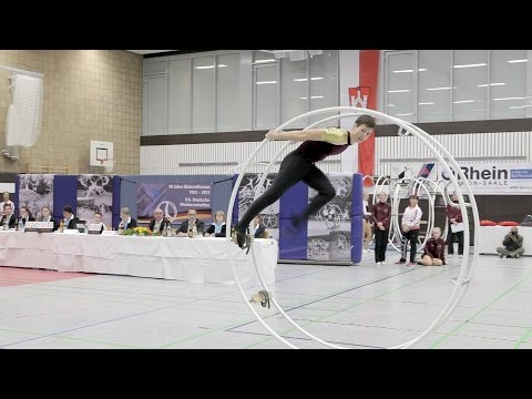 Deutsche Meisterschaften in Rhönradturnen 2015 Finale Gerade Männer 2. Platz Carsten Heimer
