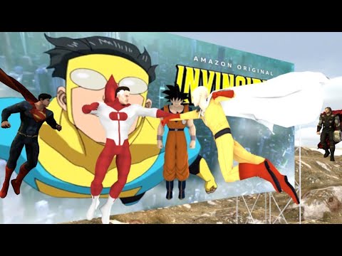 Invincible Omni man vs Saitama Goku Superman Thor Guardians of the Globe Mark  Season 2 Episode 1
