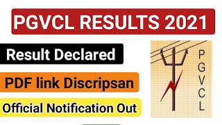 pgvcl electrical assistant exam 2021 result - cut off - merit list - pgvcl new recruitment 2021