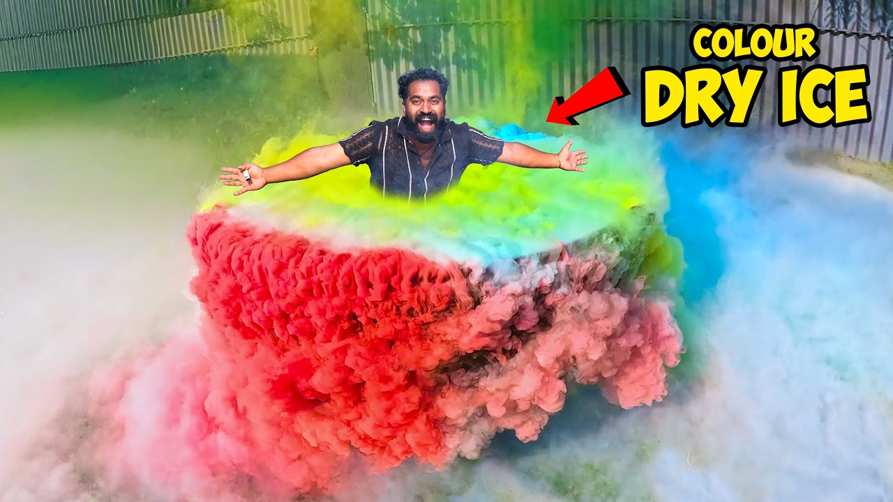 Holi Special Colourful Dry Ice | കളർ ഒഴുകുന്ന മഞ്ഞുമല | M4 Tech |