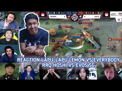 REACTION STREAMER LAPU-LAPU LEMON VS EVERYBODY!!! RRQ HOSHI VS EVOS SG!!! RRQ LOLOS UPPER BRACKET M2
