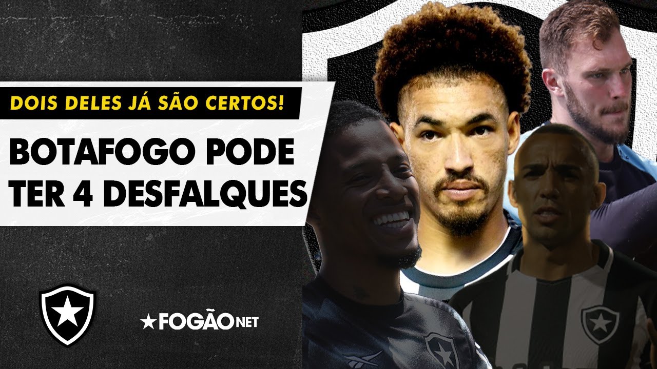 VÍDEO | Dos titulares, Botafogo tem dois desfalques e duas dúvidas para jogo com América-MG