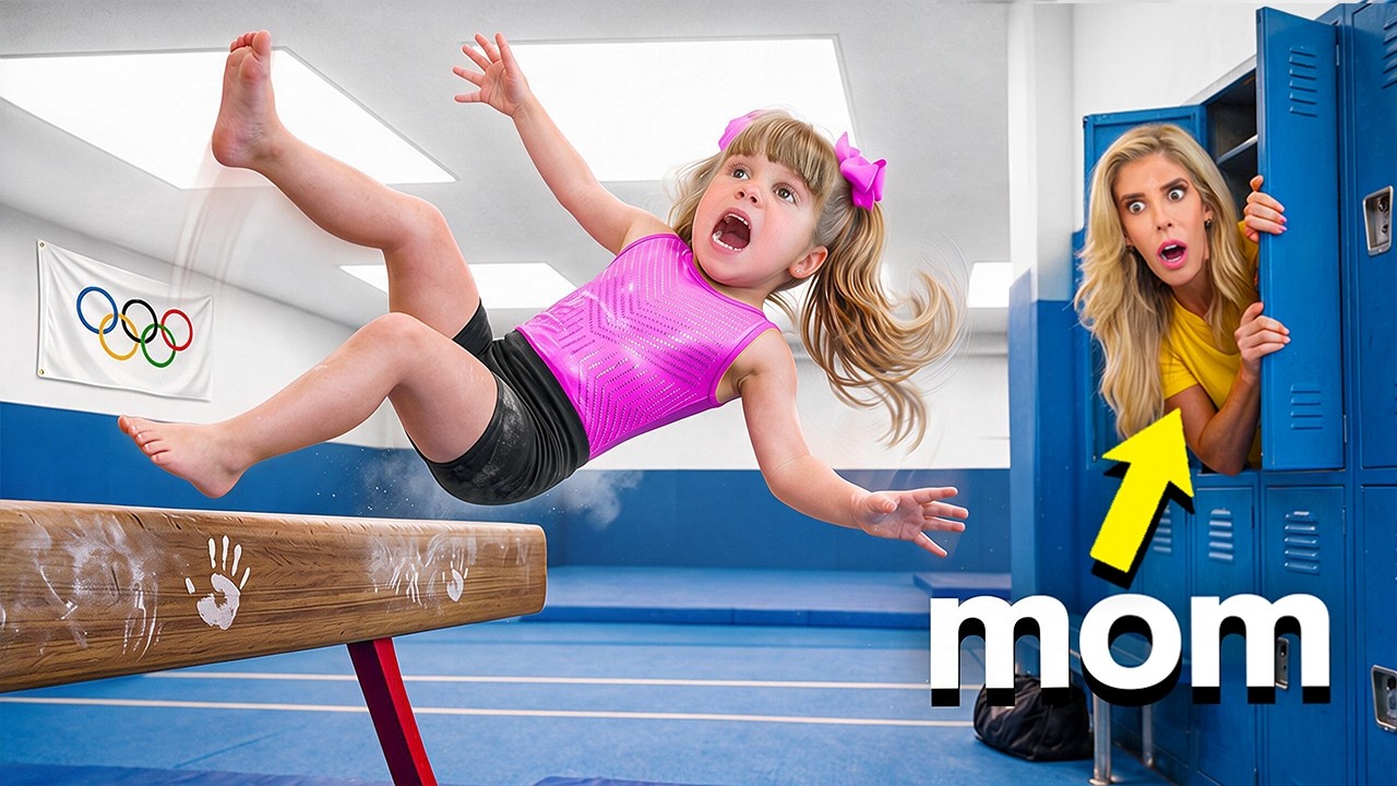 Mom Secretly Hides in Daughter's Gymnastics Competition...