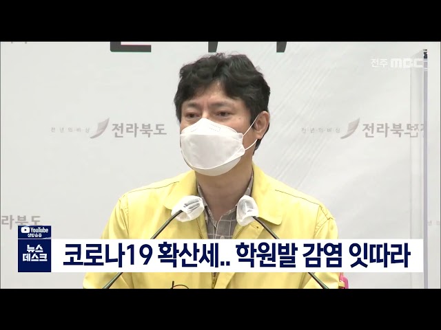 코로나19 확산세..전주 학원발 감염 잇따라