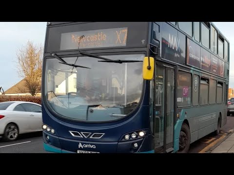 arriva northumbria 7608 NK59DMF good rev and thrash Wright Gemini 2 DB300