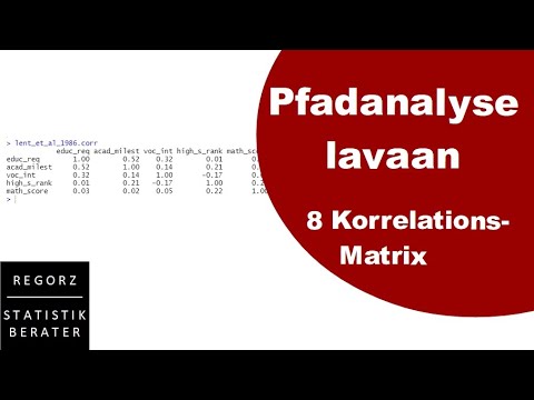 Pfadanalyse mit R lavaan 8: Nur mit Kovarianz-/Korrelationsmatrix (ohne die Rohdaten)