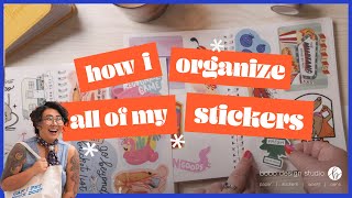 How I Organize All Of My Stickers-  Organize with me | Aesthetic and ASMR