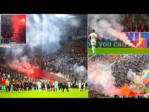 Marseille Vs Galatasaray match STOPPED ; Flares Thrown, Riot Police deployed Tear gas