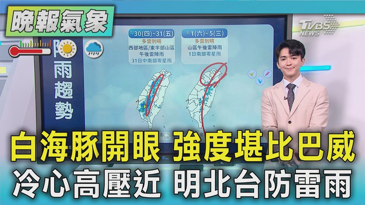 天氣/白海豚開眼 強度堪比巴威 冷心高壓近 明北台防雷雨|TVBS新聞 @TVBSNEWS01