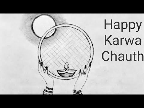 Karwa Chauth Special Drawing | Beautiful Mehndi & Moon Art | Step-by-Step Tutorial