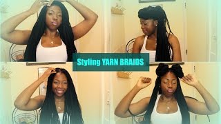 Styling YARN BRAIDS (faux locs) CUTE LOOKS!