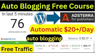 auto Blogging Full Setup adsterra + auto Blogging automatically Earn $20 Daily Mr Naveed Shah