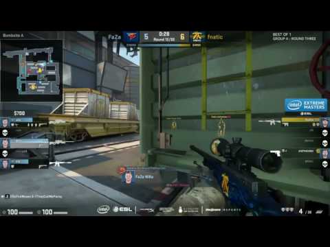FaZe Niko Awp ace vs Fnatic @ IEM Katowice 2017