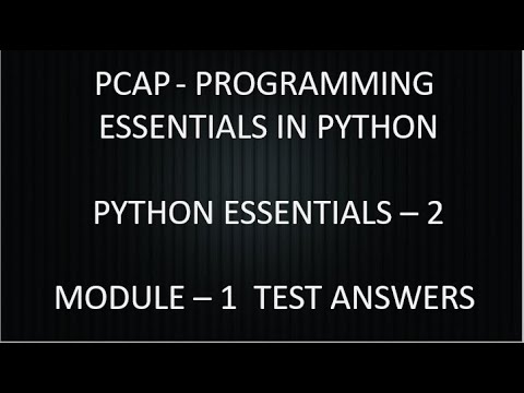 Pcap Programming Essentials In Python Python Essentials 2 Module 1 Test Answers Cisco