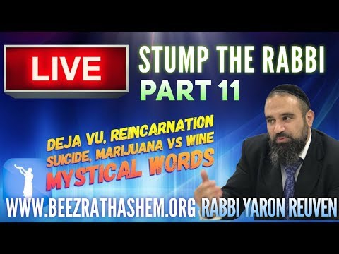 Deja Vu, Reincarnation, SUICIDE, Marijuana vs WINE, Mystical Words - STUMP THE RABBI (11)