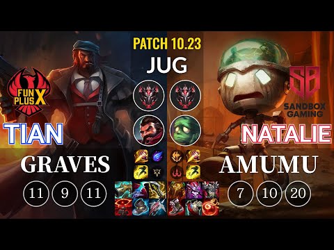 FPX Tian Graves vs SB Natalie Amumu Jungle - KR Patch 10.23