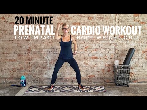 20 Minute Prenatal Cardio Workout | Low Impact | Body Weight Only