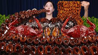 Download lagu 자이언트 문어다리 해물찜 🐙 짜파게티 먹방 🖤 Huge Octopus Leg Seafood Boil & Jzapagetti Eating Show ASMR Ssoyoung mp3