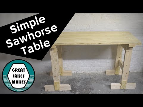 How to Make a Simple Sawhorse Table 