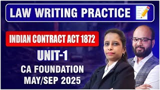 Indian Contract Act 1872 UNIT 1 CA Foundation May/Sep 25 | Law Practice |Law Presentation Session 16