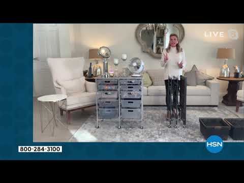 Origami 10Drawer Rolling Cart with Wood Top