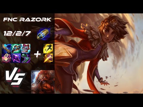 Fnatic Razork JUNGLE Taliyah vs Gragas - EU Grandmaster Patch 14.10