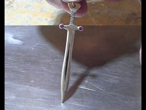 Broadsword with Ruby Accents, Tutorial For Sword Pendant