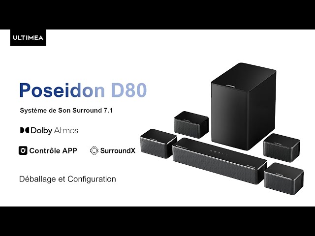 Barra di suono Ultimea Poseidon D80 Boom Bluetooth HDMI 500W Dolby Atmos Surround video